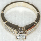 Elegant 18k White Gold Diamond Engagement Ring - .68ctw Channel Set