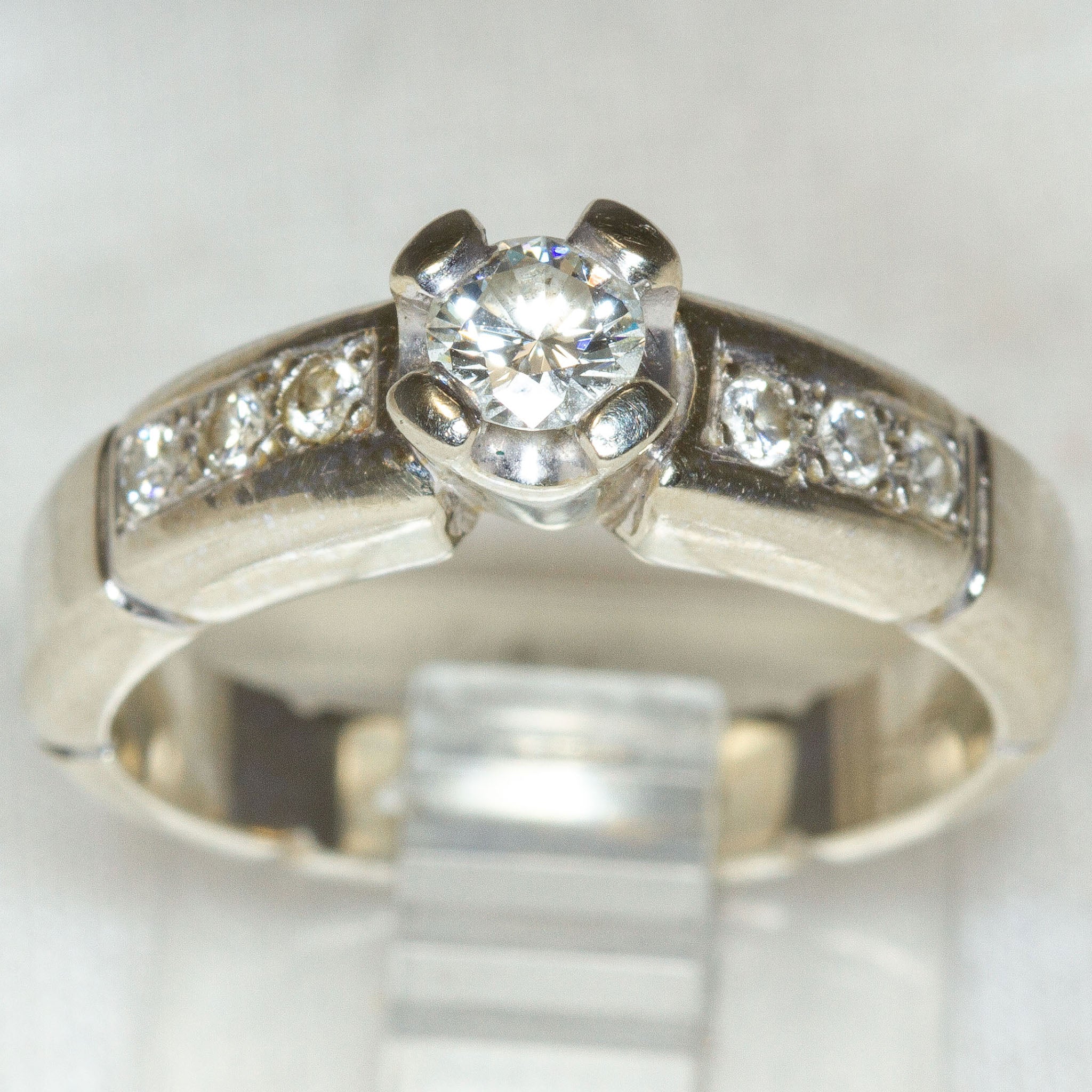 Elegant 18k White Gold Diamond Engagement Ring - .68ctw Channel Set Secondary image