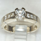 Elegant 18k White Gold Diamond Engagement Ring - .68ctw Channel Set