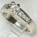 Elegant 18k White Gold Diamond Engagement Ring - .68ctw Channel Set