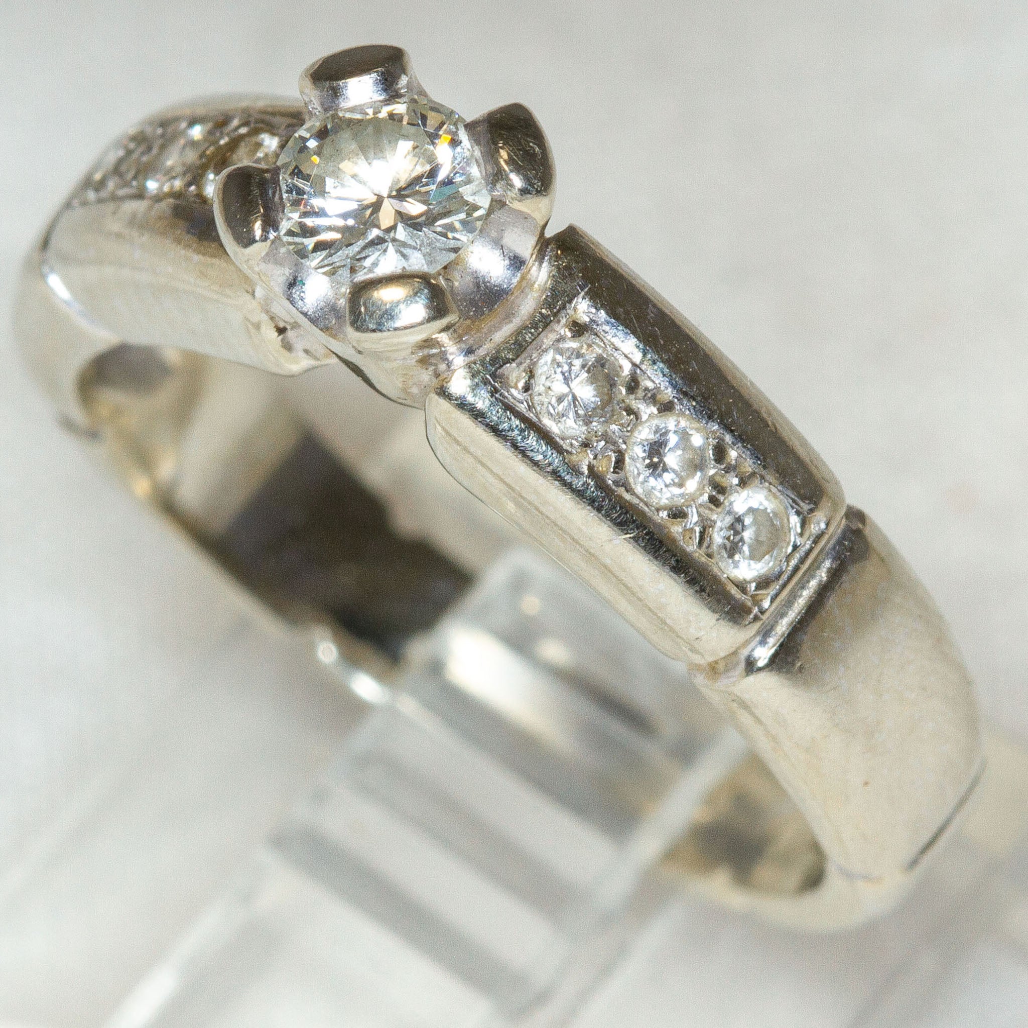 Elegant 18k White Gold Diamond Engagement Ring - .68ctw Channel Set