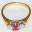 Classic Three-Stone 14k Yellow Gold Ruby and Diamond Ring - Size 6