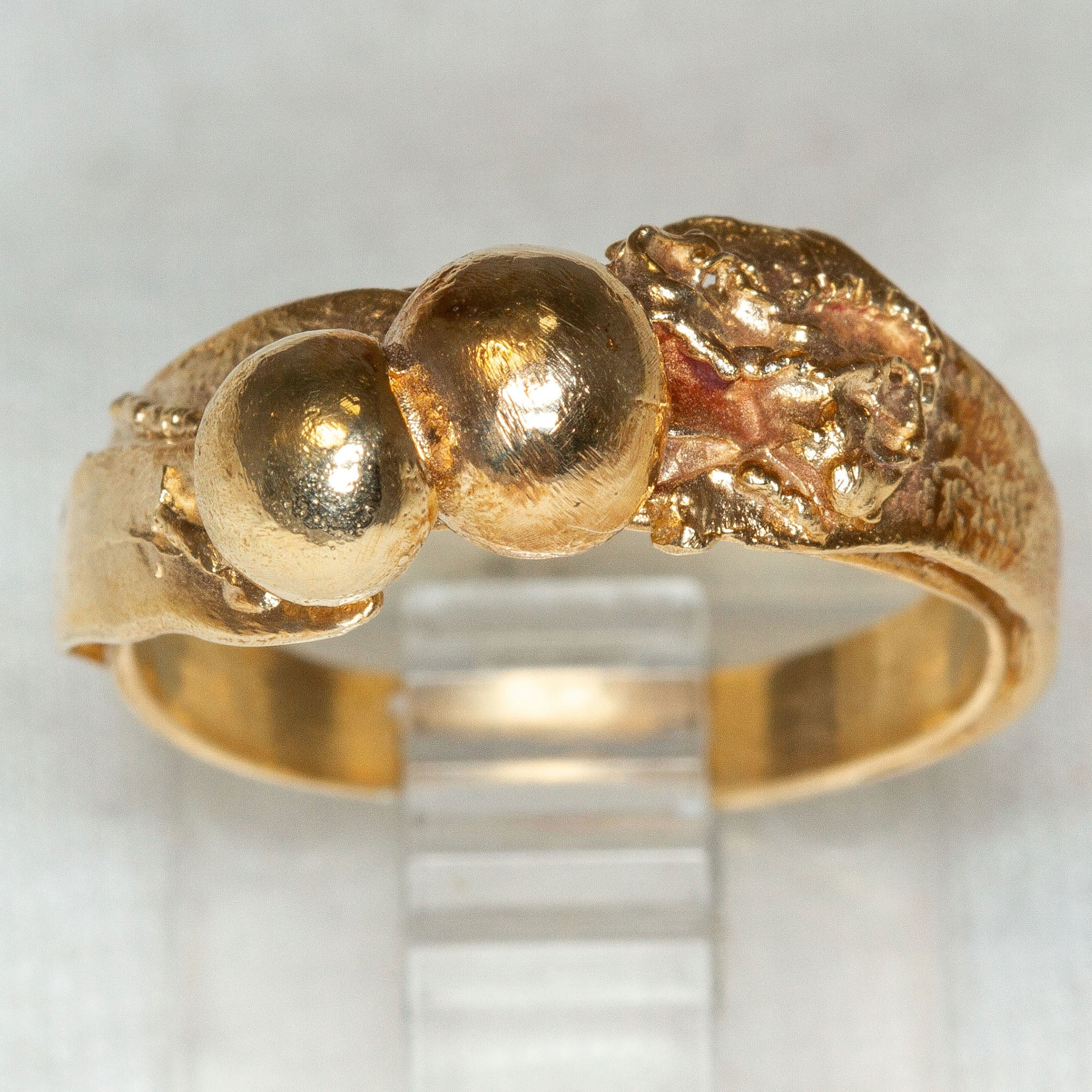 Artisan Sculptural 10k Yellow Gold Statement Ring - Size 6 Secondary image
