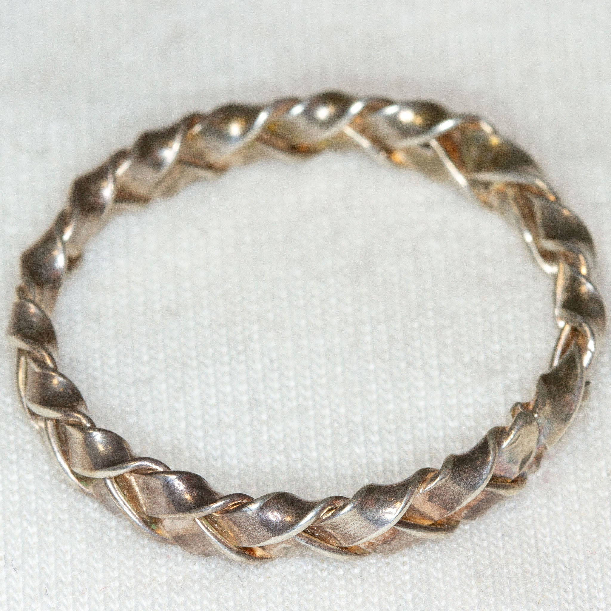 Elegant Braided Sterling Silver Band - 4mm Wide