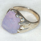 Artisan Sculptural Sterling Silver Lavender Quartz Ring - Size 7 3/4
