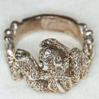Artisan Sculptural Sterling Silver Frog Ring - Size 9