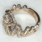 Artisan Sculptural Sterling Silver Frog Ring - Size 9