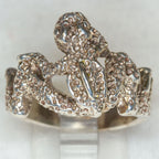 Artisan Sculptural Sterling Silver Frog Ring - Size 9