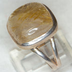 Modern Rutilated Quartz Sterling Silver Ring - Size 8