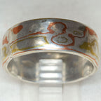 Artisan Mokume Gane Band - Copper, Silver, and Brass - Size 13