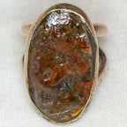 Large Oval Ammolite Statement Ring in 925 Sterling Silver