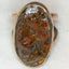 Large Oval Ammolite Statement Ring in 925 Sterling Silver