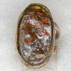 Large Oval Ammolite Statement Ring in 925 Sterling Silver