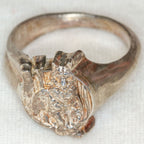 Artisan Sculptural Sterling Silver Wolf Signet Ring - Size 10