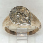 Howling Wolf Signet Ring in 925 Sterling Silver - Size 10