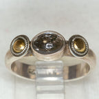 Two-Tone Sterling Silver and 18k Gold Tourmaline Ring - Size 6