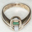 Modern Sterling Silver Rectangle Tourmaline Ring - Size 8 1/2