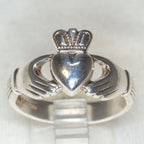 Classic 925 Sterling Silver Claddagh Ring - Size 10 1/2