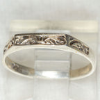 Elegant Scrollwork Sterling Silver Band - Size 3.5