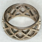 925 Sterling Silver Lattice Band - Size 4