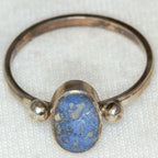 Elegant Lapis Lazuli Sterling Silver Bezel Ring - Size 6.25