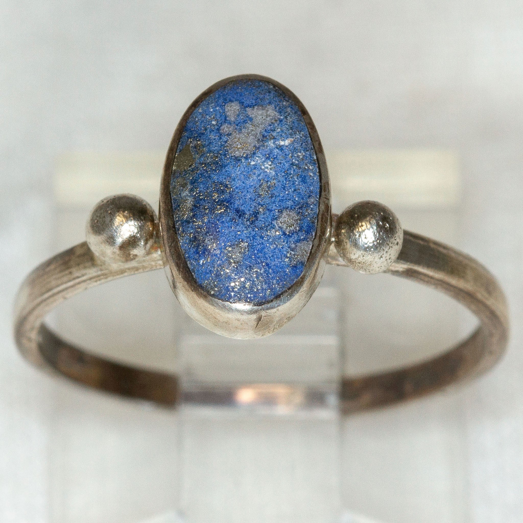 Elegant Lapis Lazuli Sterling Silver Bezel Ring - Size 6.25 Secondary image