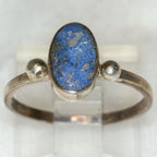 Elegant Lapis Lazuli Sterling Silver Bezel Ring - Size 6.25