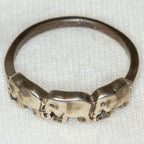 Three Elephant Parade Sterling Silver Ring - Size 3.5