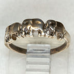 Three Elephant Parade Sterling Silver Ring - Size 3.5