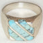 Southwestern Style Sterling Silver Inlay Ring - Size 10