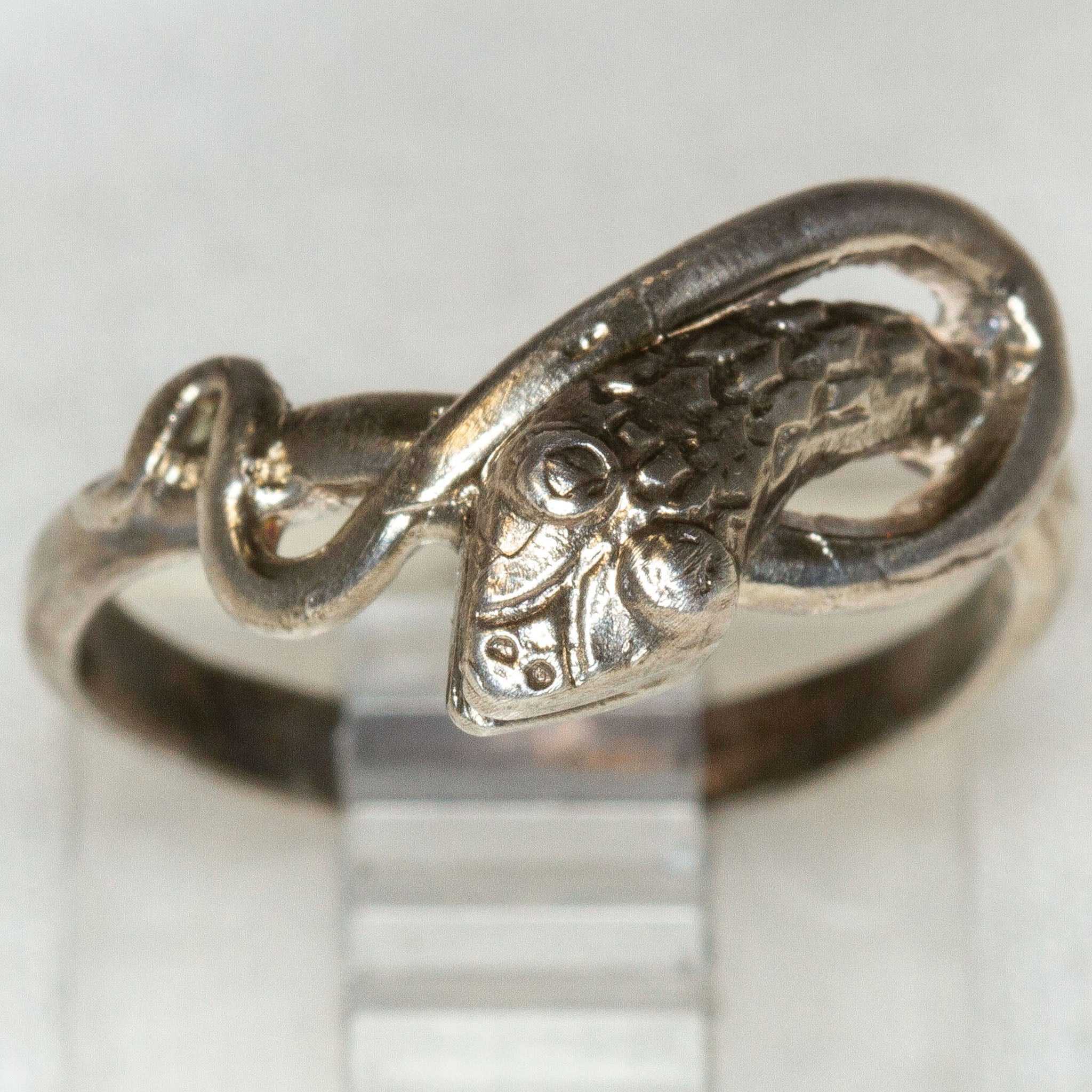 Vintage Sterling Silver Snake Wrap Ring - Size 4.75