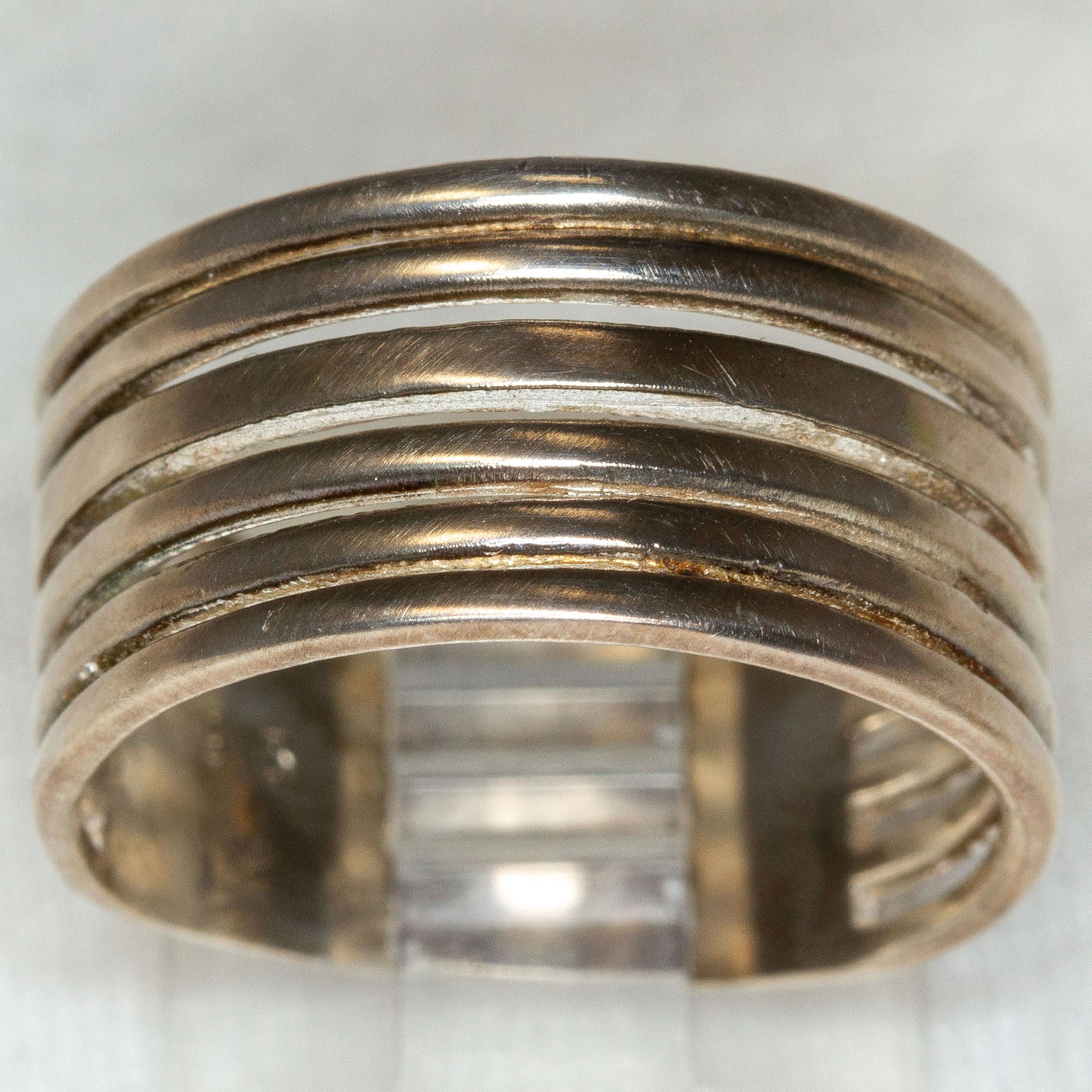 Modern 925 Sterling Silver Multi-Band Ring - Size 8 1/2