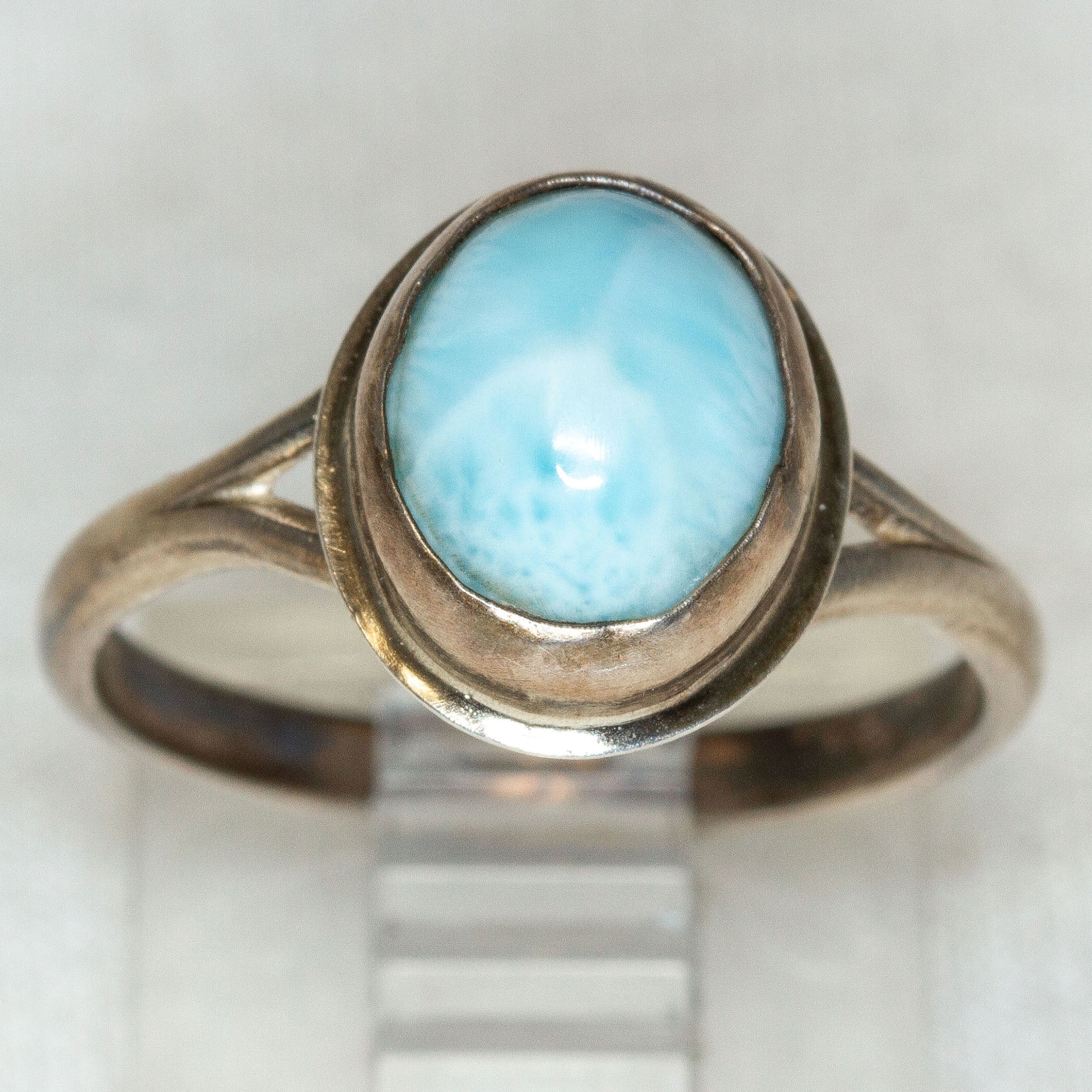 Vintage 925 Silver Larimar Bezel Ring - Size 6.5 Secondary image