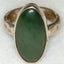 Hammered 925 Sterling Silver Dark Green Jade Ring - Size 7.5