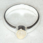 Minimalist 925 Silver Moonstone Bezel Ring - Size 6.25