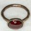 Vintage 925 Silver Red Garnet Bezel Ring - Size 5.5