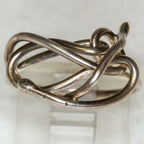 Artisan 925 Sterling Silver Wire-Wrapped Knot Ring - Size 6