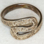 Vintage 925 Silver Wavy Textured Wrap Ring - Size 9.5