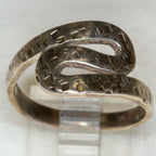 Vintage 925 Silver Wavy Textured Wrap Ring - Size 9.5