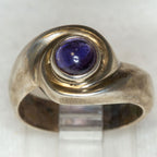 Vintage 925 Silver Iolite Swirl Ring - Size 7