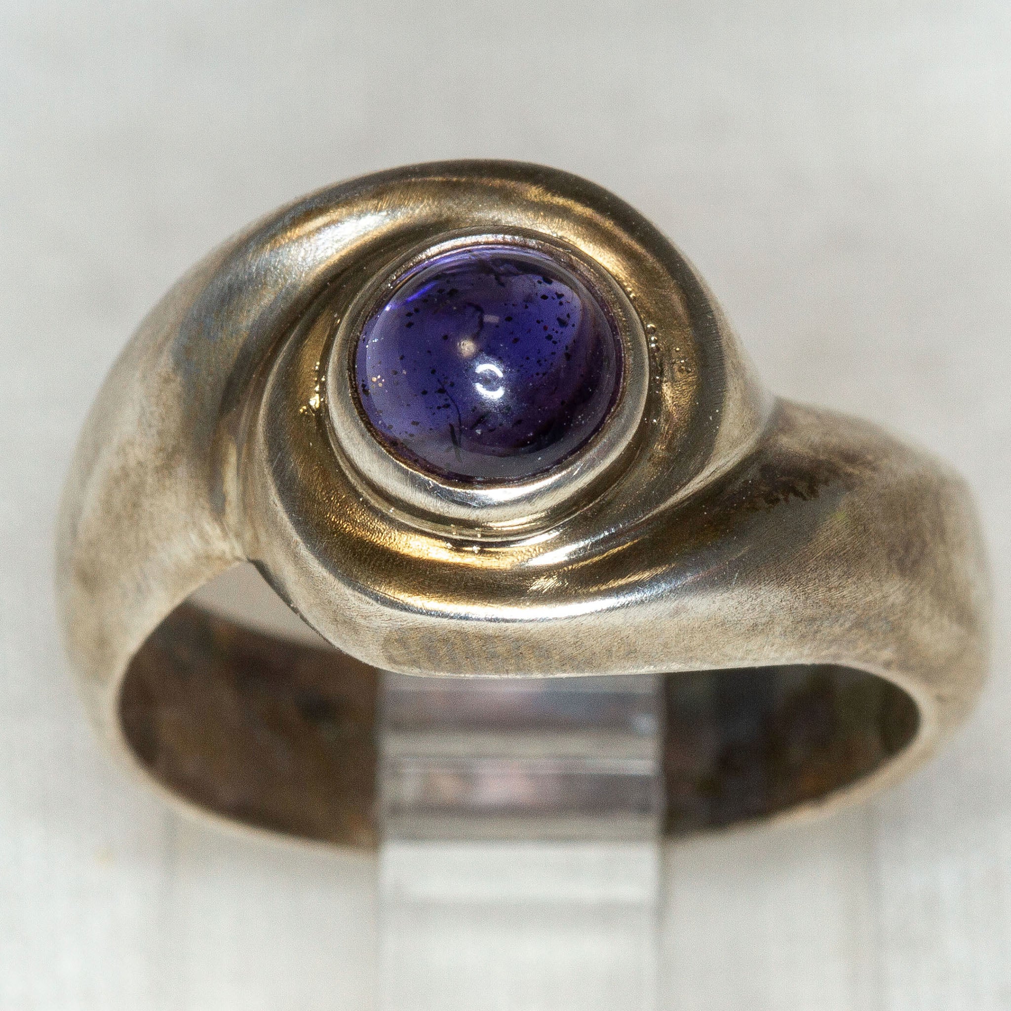 Vintage 925 Silver Iolite Swirl Ring - Size 7
