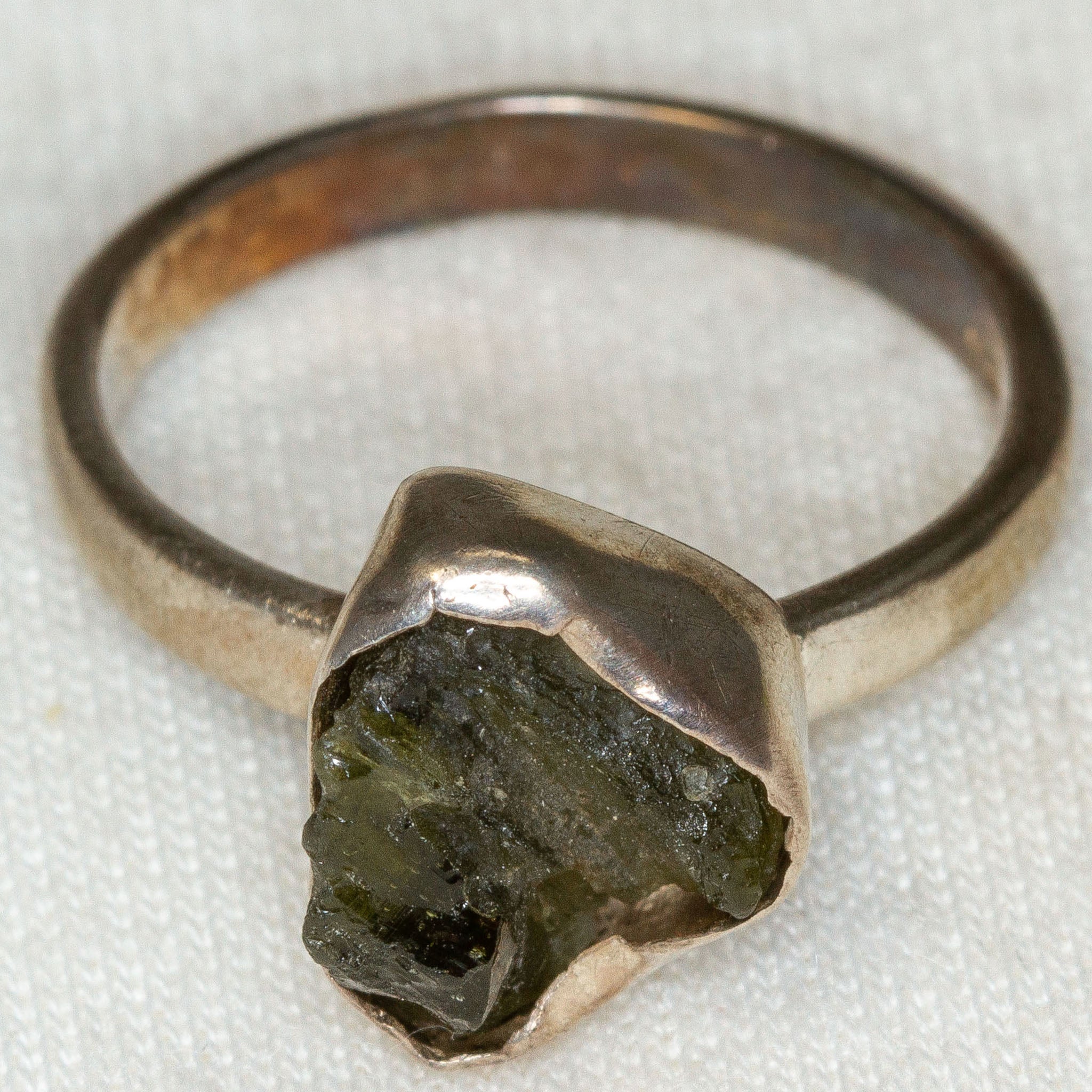 Vintage 925 Silver Moldavite Ring - Size 5.5 Main image