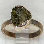 Vintage 925 Silver Moldavite Ring - Size 5.5