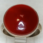 Statement 925 Silver Carnelian Bezel Ring - Size 10
