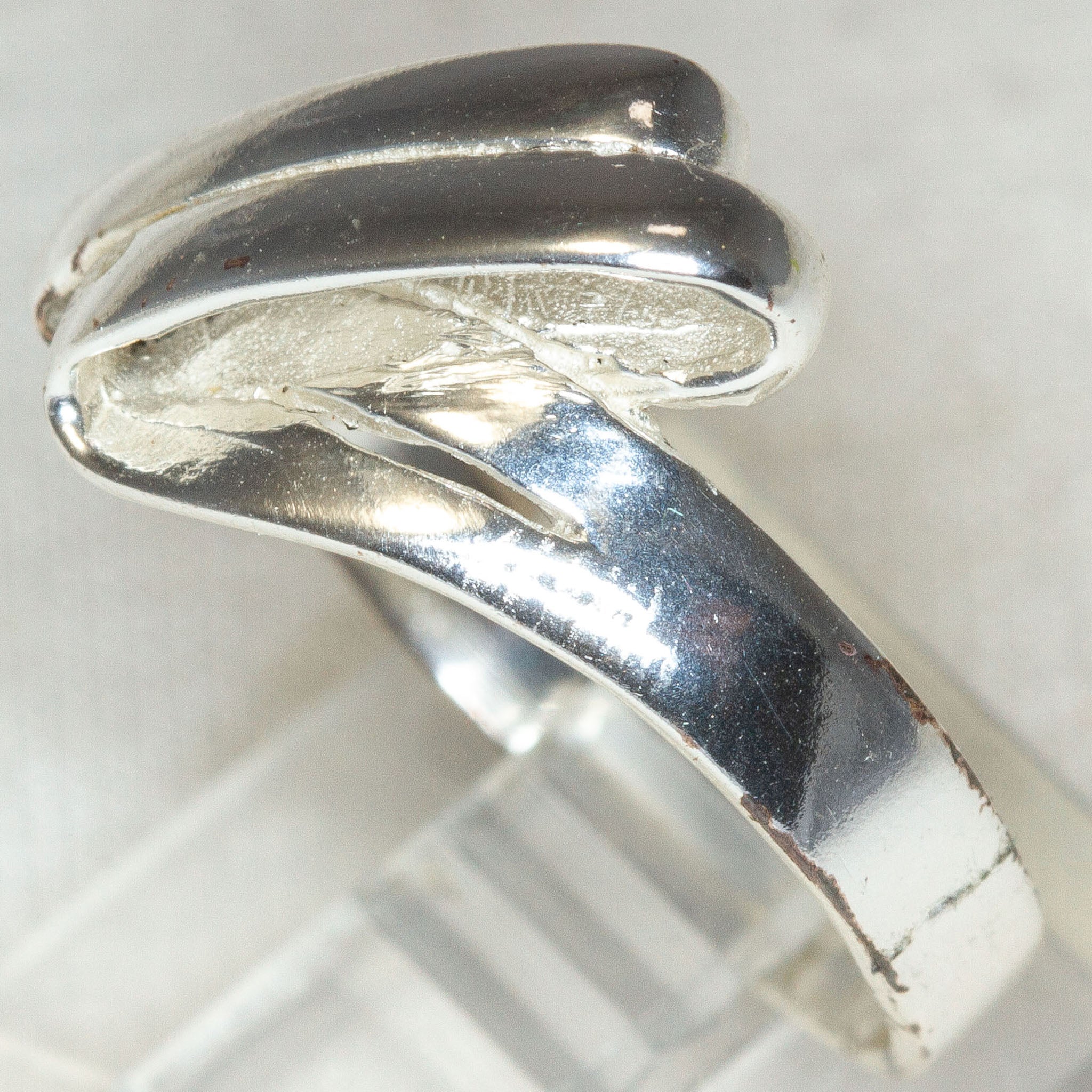 Vintage 925 Sterling Silver Swirl Wrap Ring - Size 7