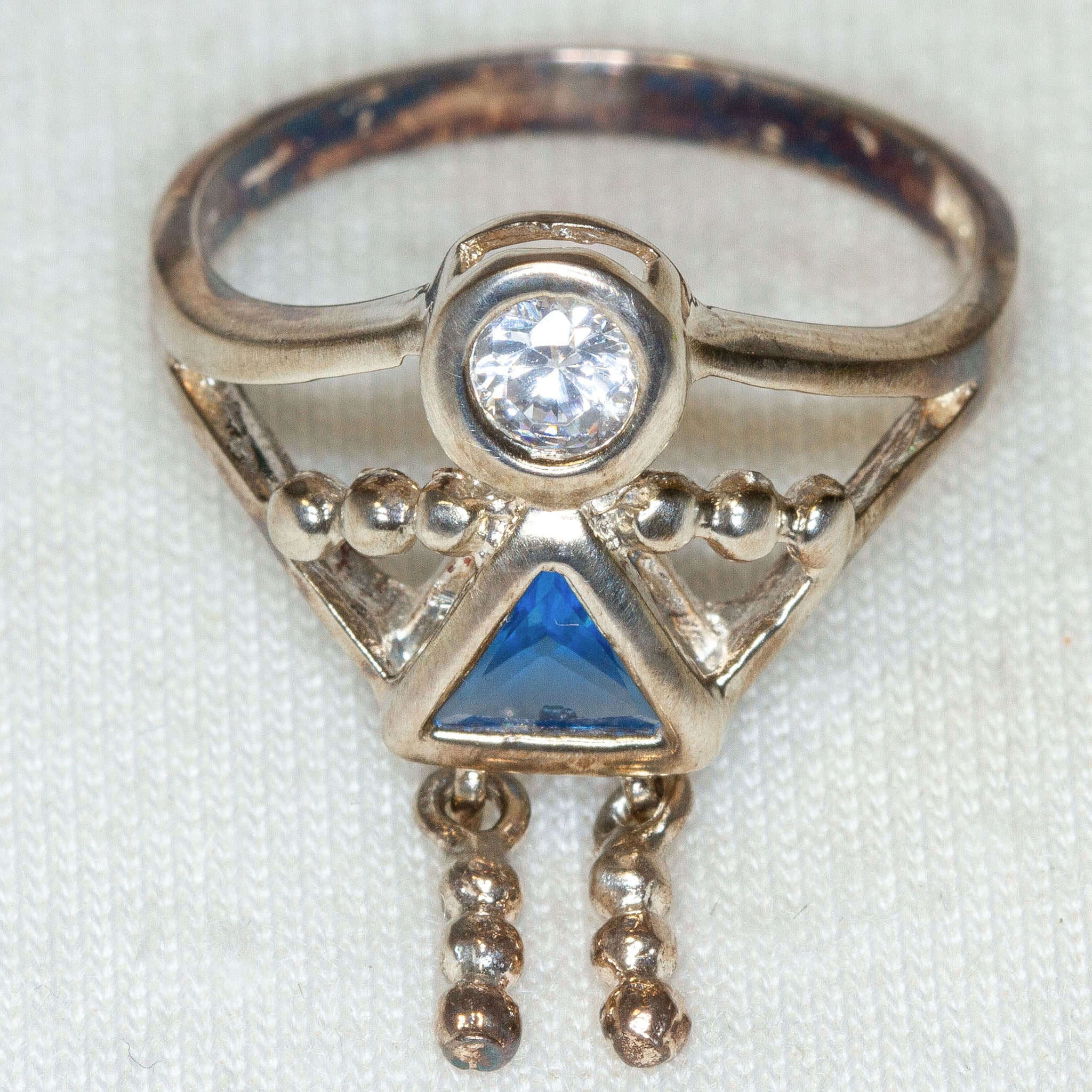 Whimsical 925 Silver Figural Girl Ring - Size 6.5