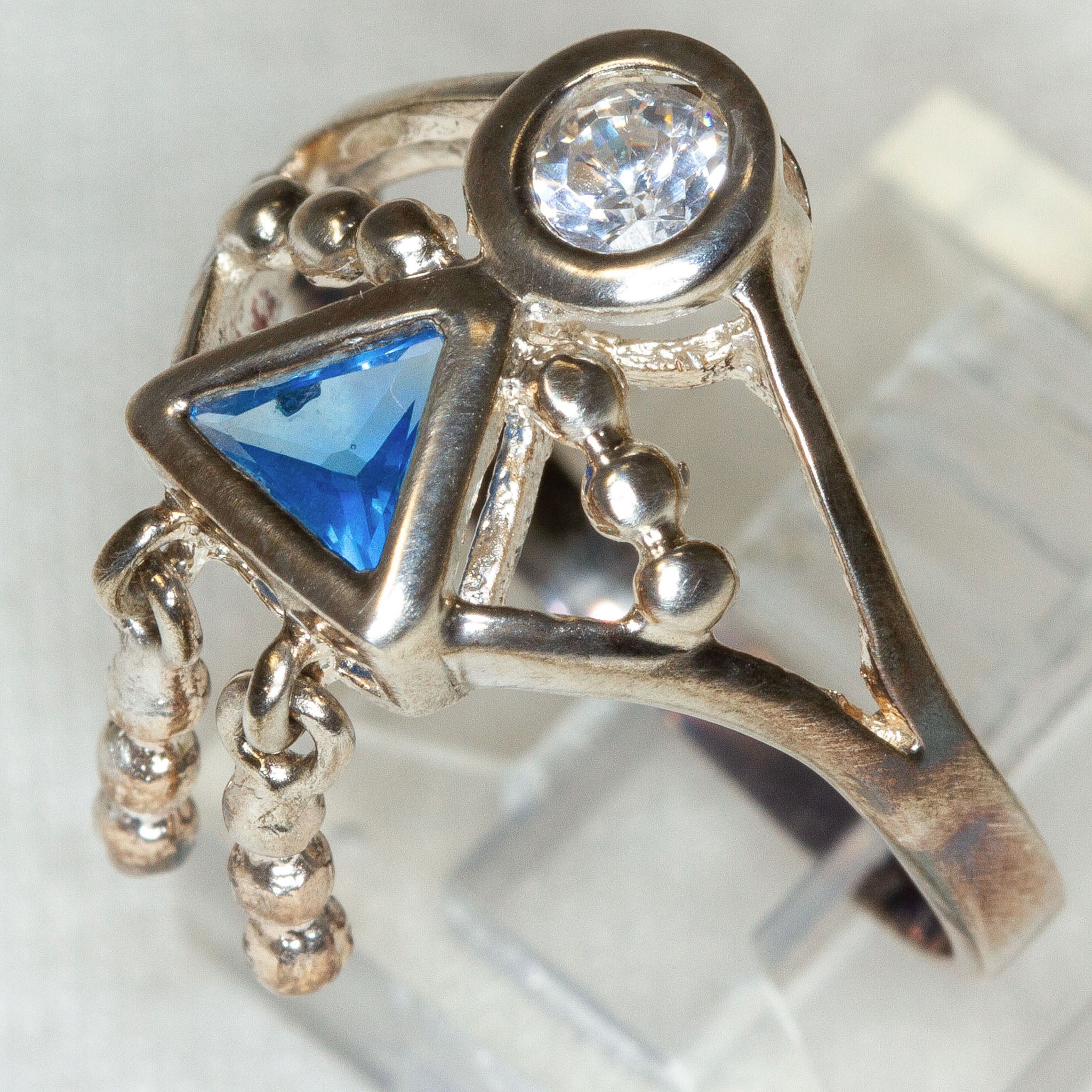 Whimsical 925 Silver Figural Girl Ring - Size 6.5