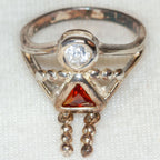 Whimsical 925 Sterling Silver Figural Ring with Cubic Zirconia - Pre-owned