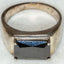 Bold 925 Sterling Silver Rectangular Obsidian Statement Ring - Size 8