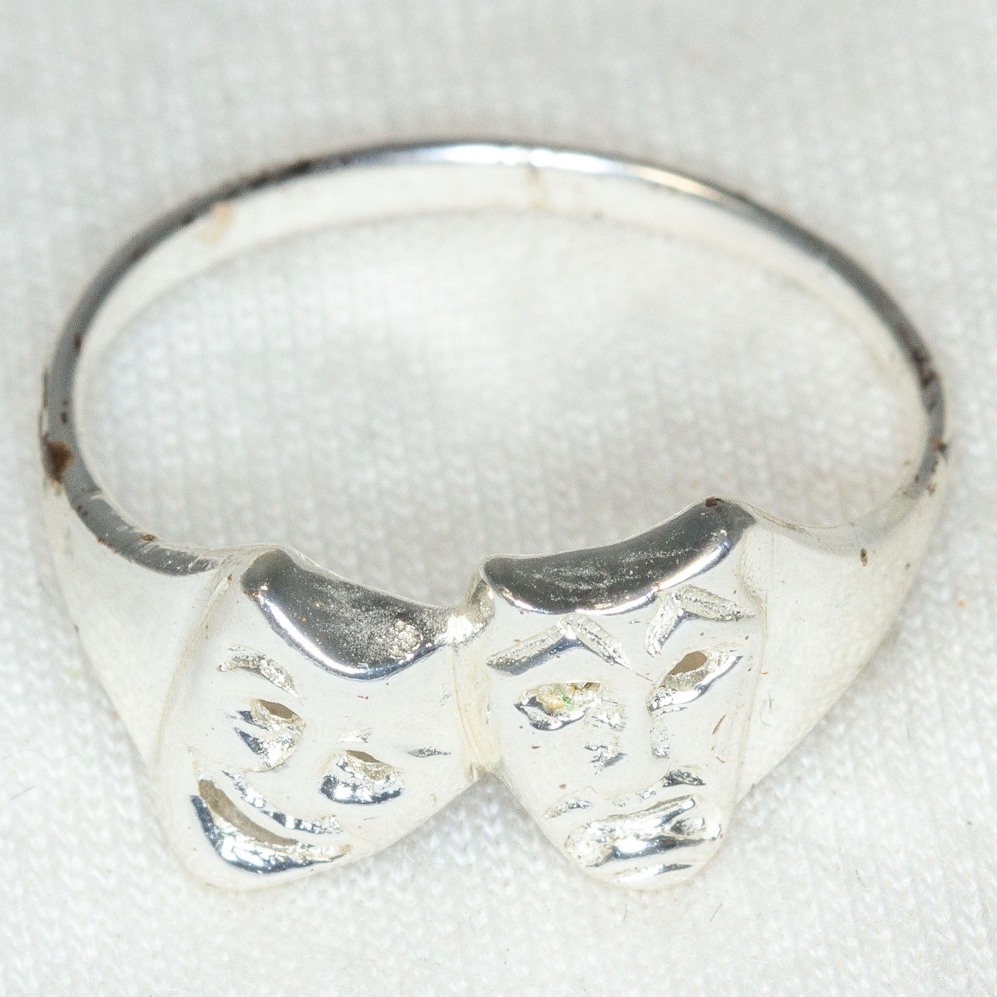 Vintage Theatrical Masks 925 Sterling Silver Ring - Pre-owned Main image